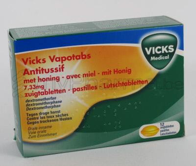 VICKS VAPOTABS ANTITUSSIF 12 ZUIGTABL            (geneesmiddel)